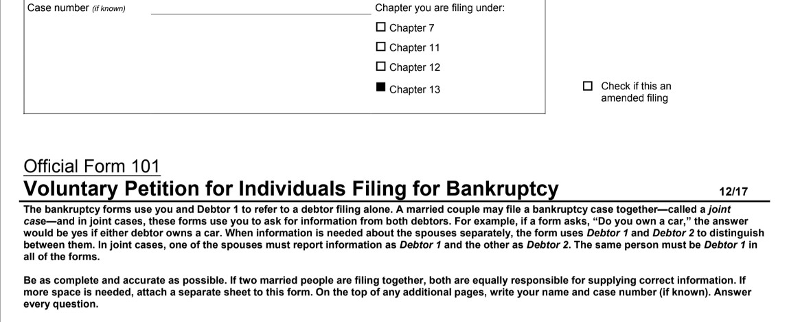 Chapter 13 Bankruptcy